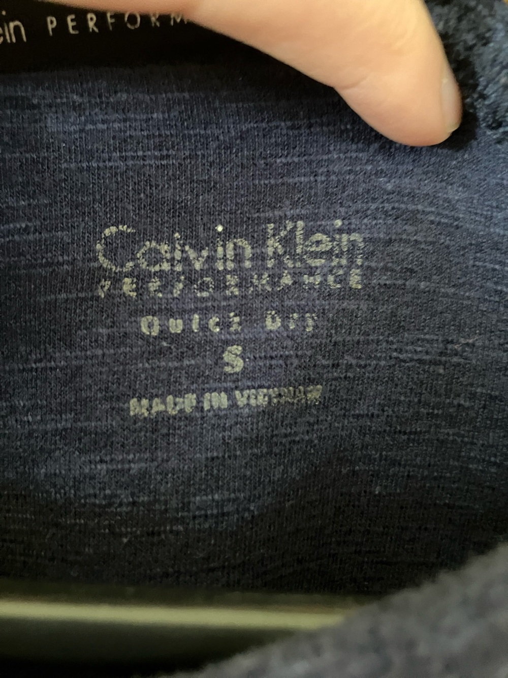 Calvin Klein Navy Short-Sleeve Mesh Knit Top - Picture 2 of 5